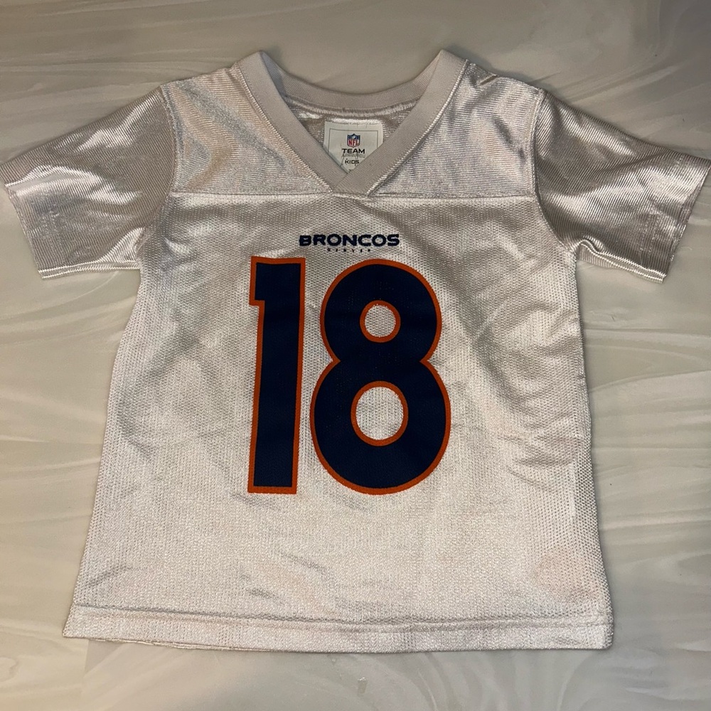 NFL Broncos #18 White Kids Jersey